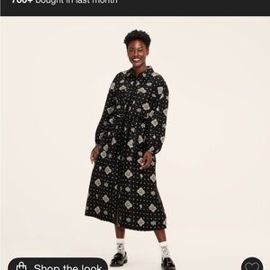 Black Floral Maxi Dress (oversized)